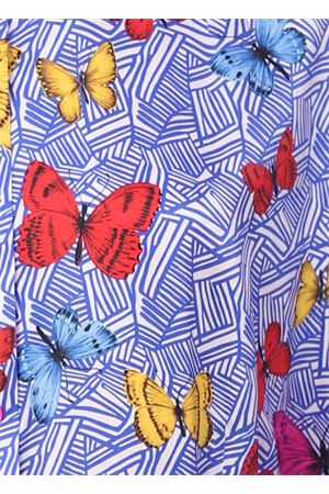 Flounced shirt with butterflies pattern Laboratorio Capri | LIMMOFARFALLEBLU